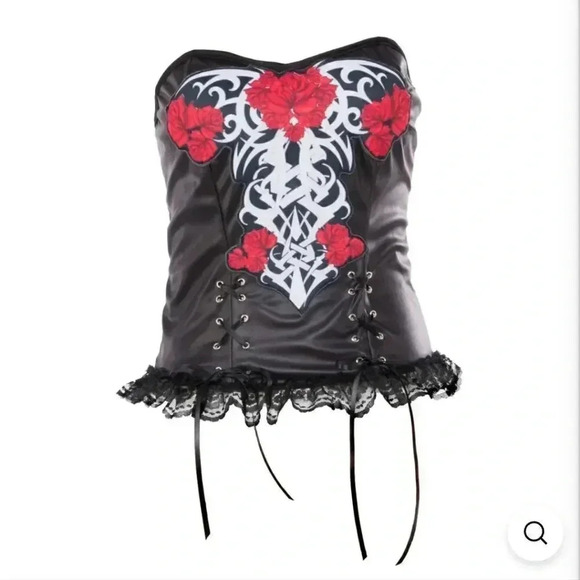 Rubies Rose & Bone Bustier Corset Costume One Size Fits 4 6 8 10 12 or S M L - Picture 2 of 8